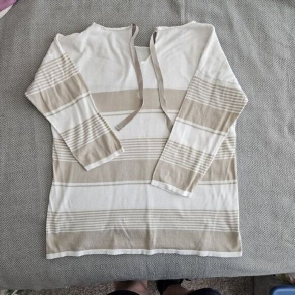 Anne Taylor Loft DROP SHOULDER CREW NECK 3/4 SLEEVE TOP Size M - Picture 1 of 8